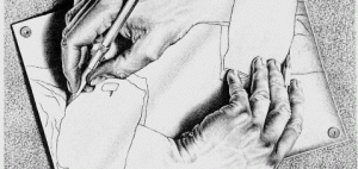 a drawing of hands