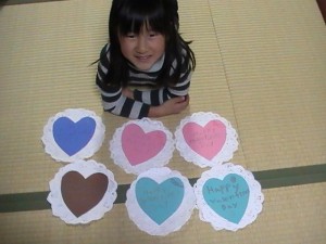 All the finished paper hearts