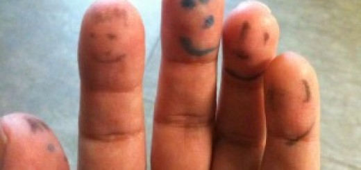 faces drawn on fingers
