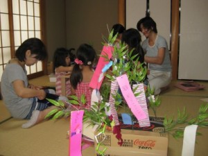 making Tanabata decorations