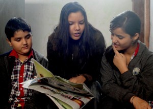 Shrishti working with government school students
